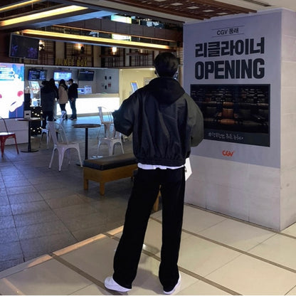 Trendy Hooded Leather Jacket