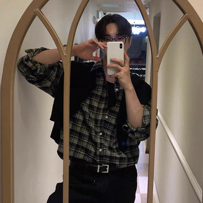 Retro Plaid Casual Shirt