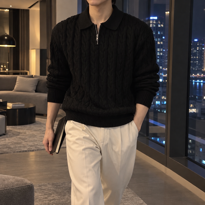 Model Zip Knit Sweater