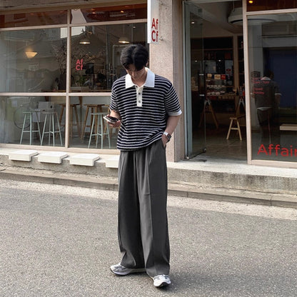 Korean Striped Polo Shirt