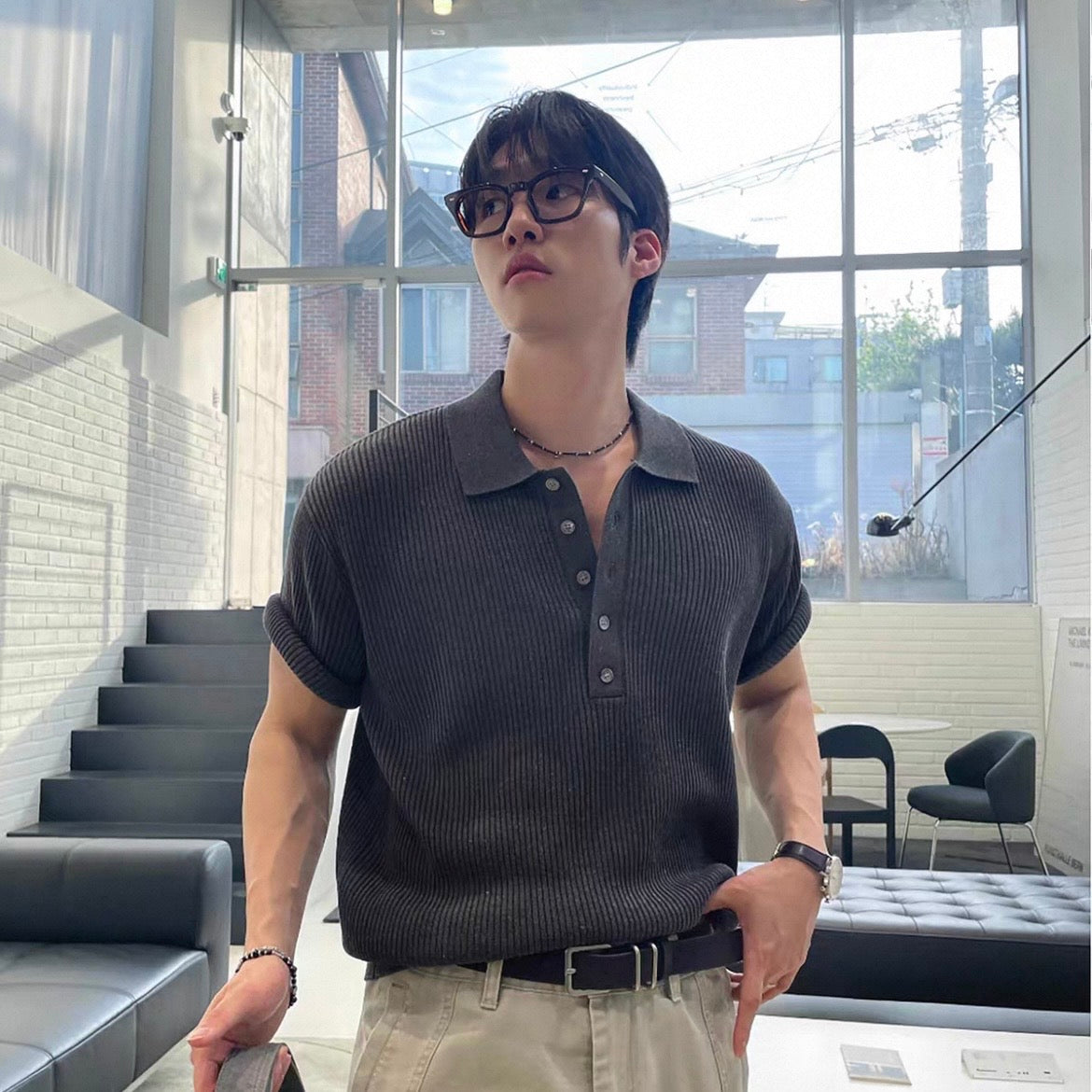 Breathable Casual Knit Polo