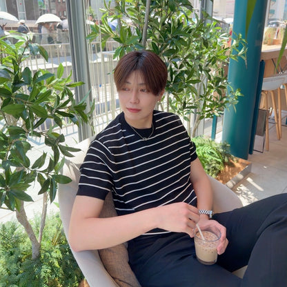 Loose Fit Black Striped Tee