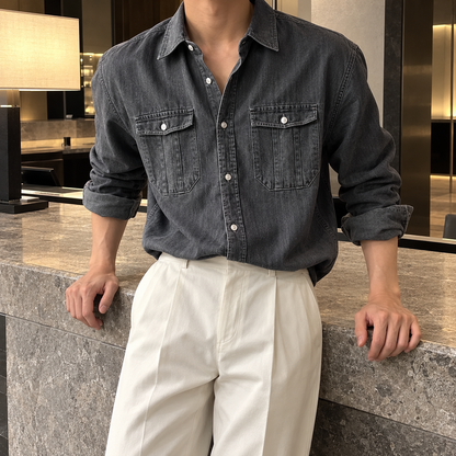 Fall Design Sense Lapel Shirt