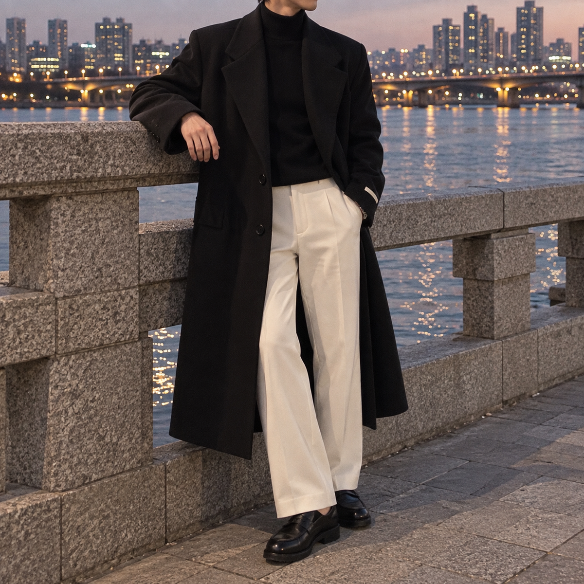 Tweed trench coat