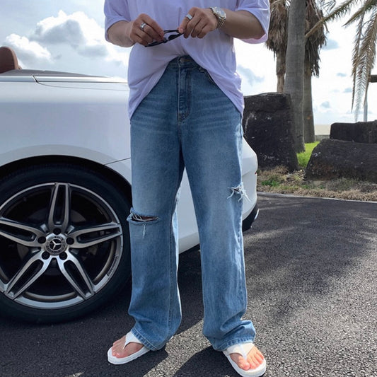 Retro Loose Fit Ripped Jeans