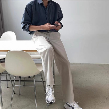 Korean Loose-Fit Denim Shirt