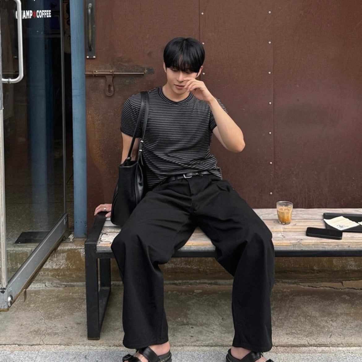 Korean Striped Cotton T-Shirt