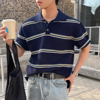 Loose-Fit Color-Block Polo Shirt