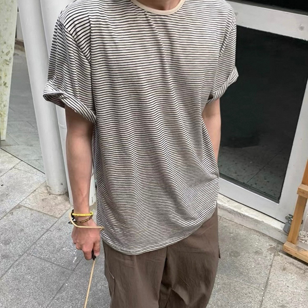 Loose Striped Round Neck T-Shirt