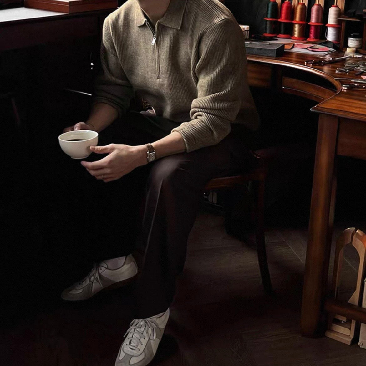 Lazy Half-Zip Knit Sweater