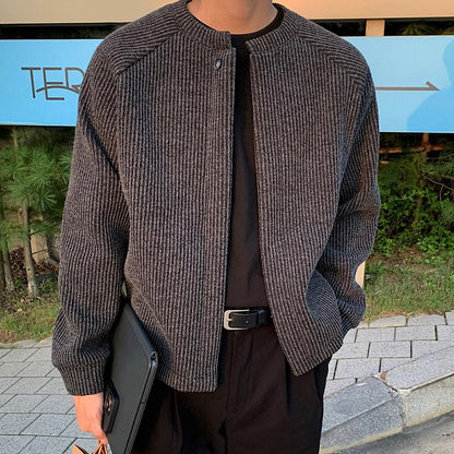 Round Neck Sweater Jacket