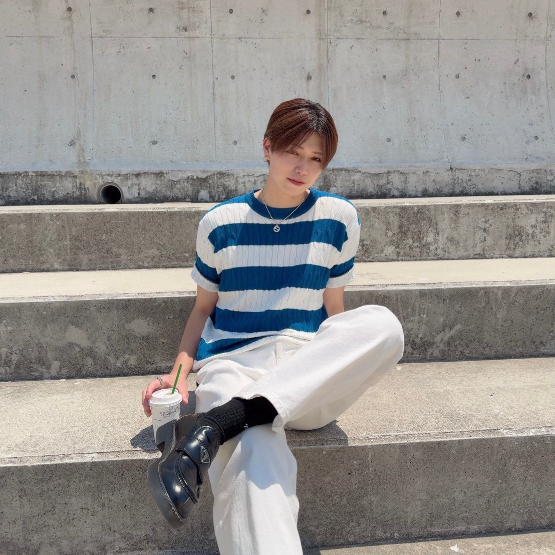 Retro Color Clash Knit Tee