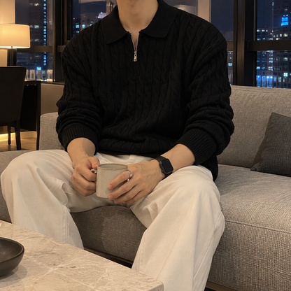 Model Zip Knit Sweater