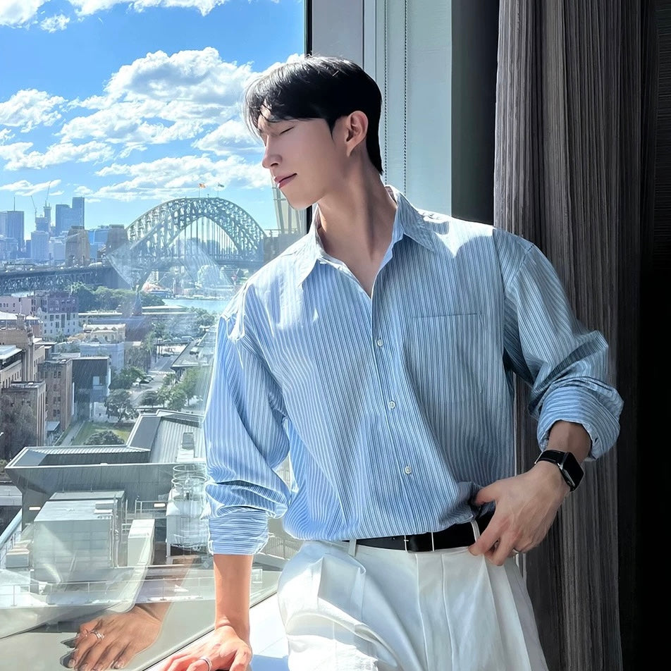 Blue Striped Casual Shirt