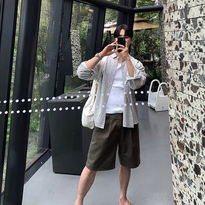 Plaid Long-Sleeve Shirt Jacket