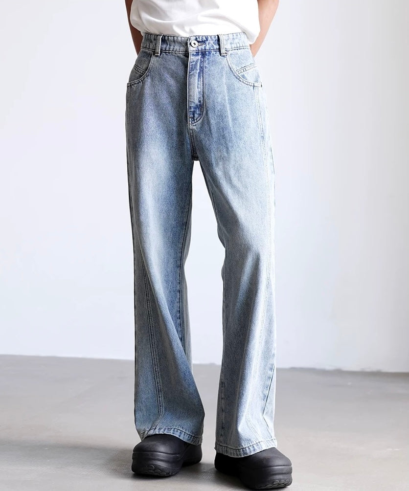 Light blue casual denim pants