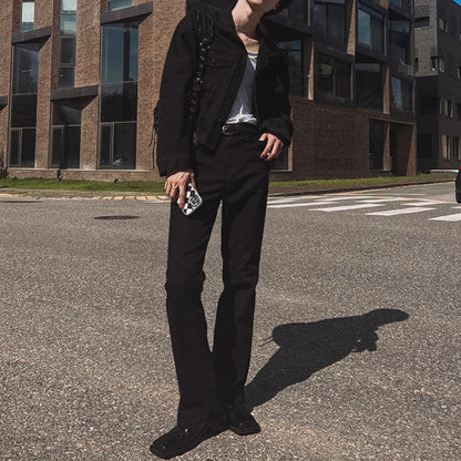 Slim Fit Black Flare Jeans