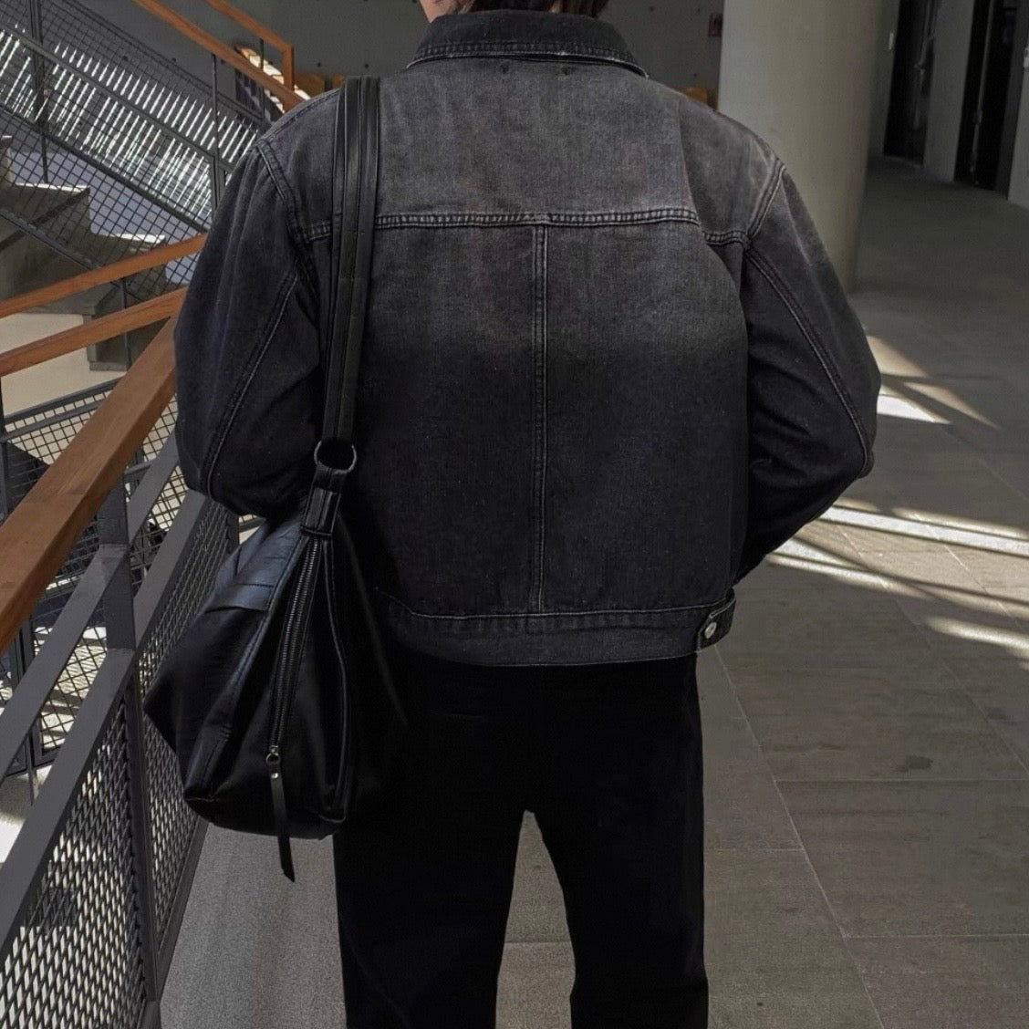 Washed Black Denim Jacket