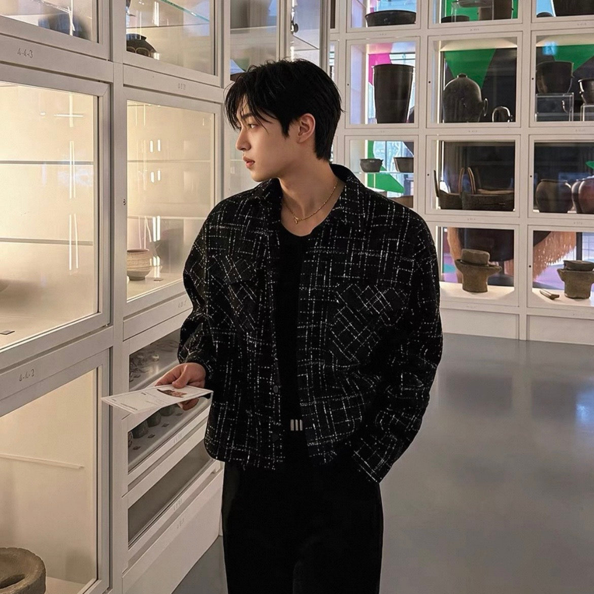 Black Check Tweed Jacket