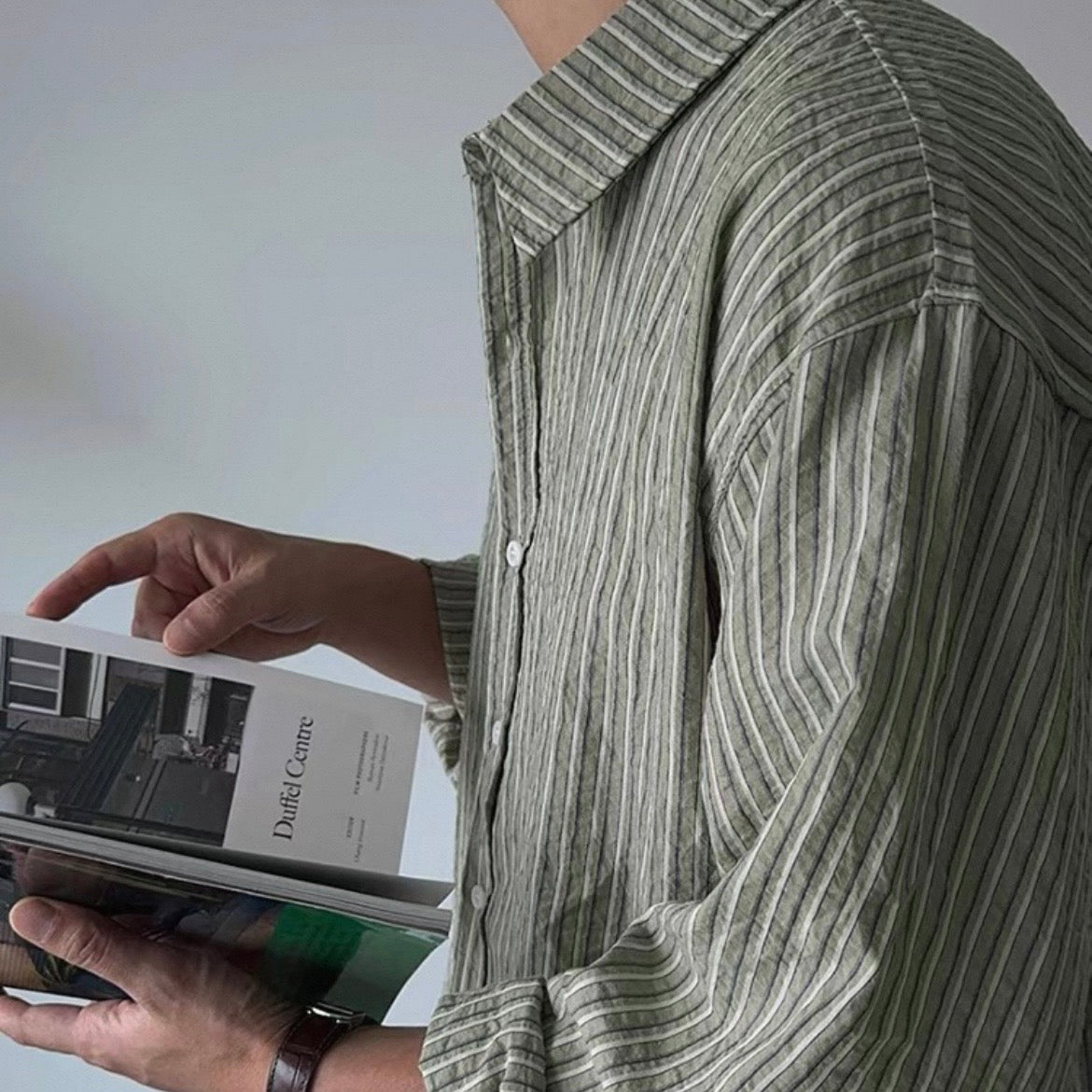 Korean-Style Striped Casual Shirt