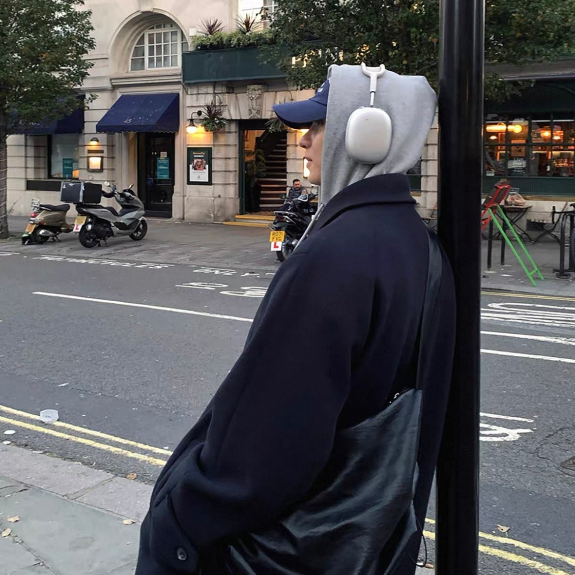 Knee-Length Wool Tweed Coat