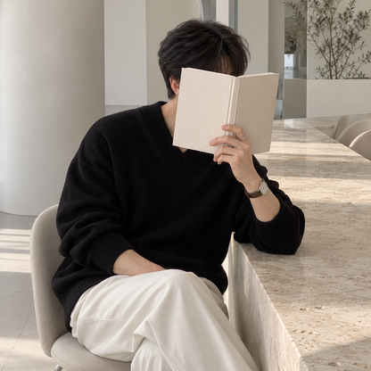 V-Neck Design Knit Sweater