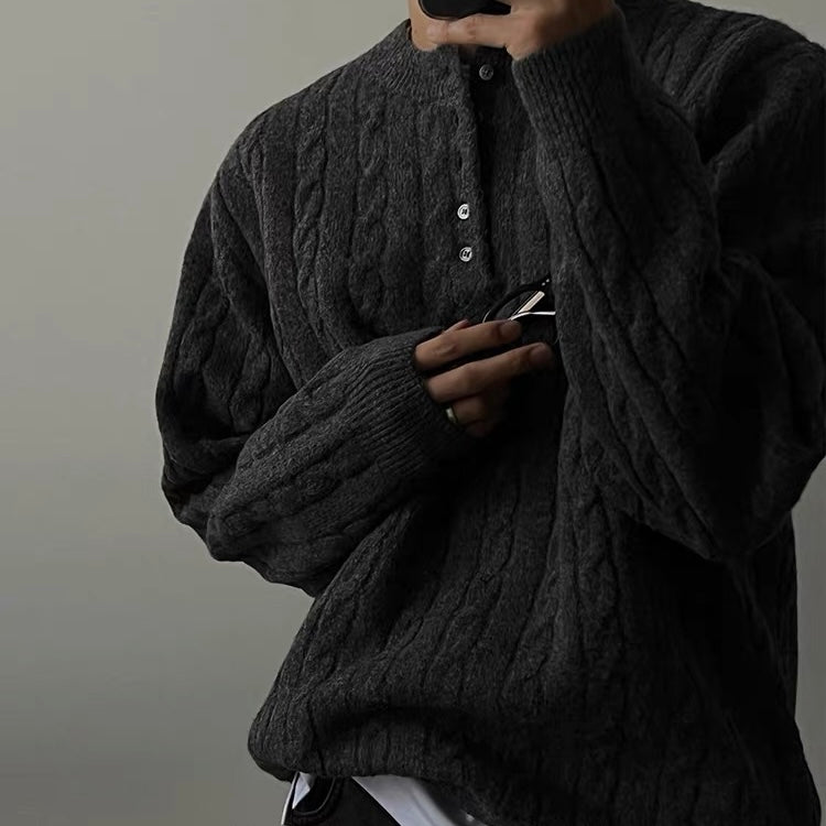 Cable Knit Henley Sweater