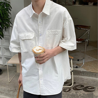 Casual Short-Sleeved White Shirt