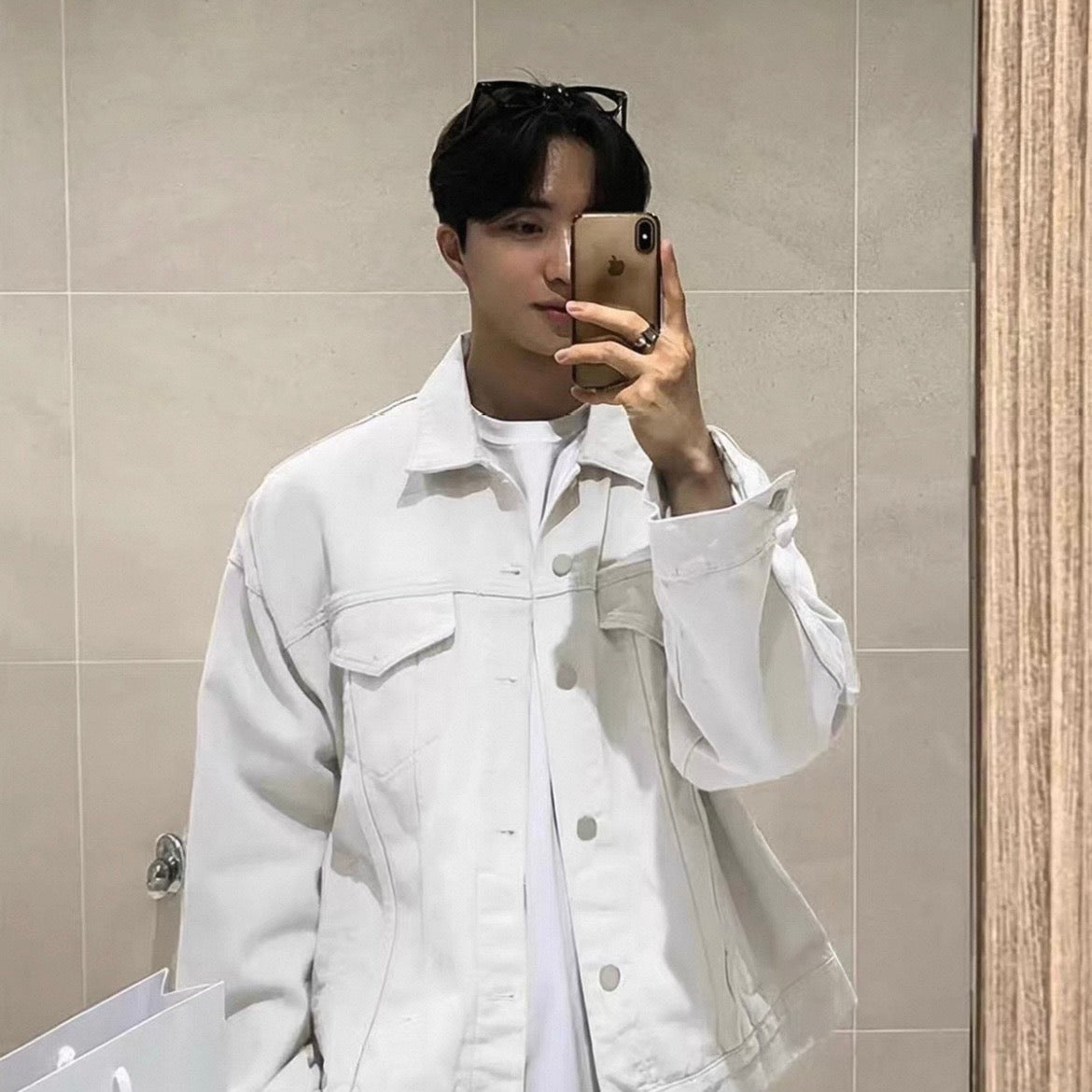 Casual White Denim Jacket