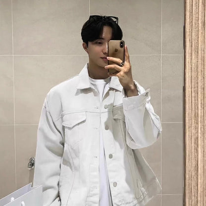 Casual White Denim Jacket