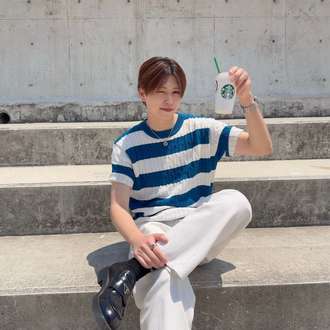 Retro Color Clash Knit Tee