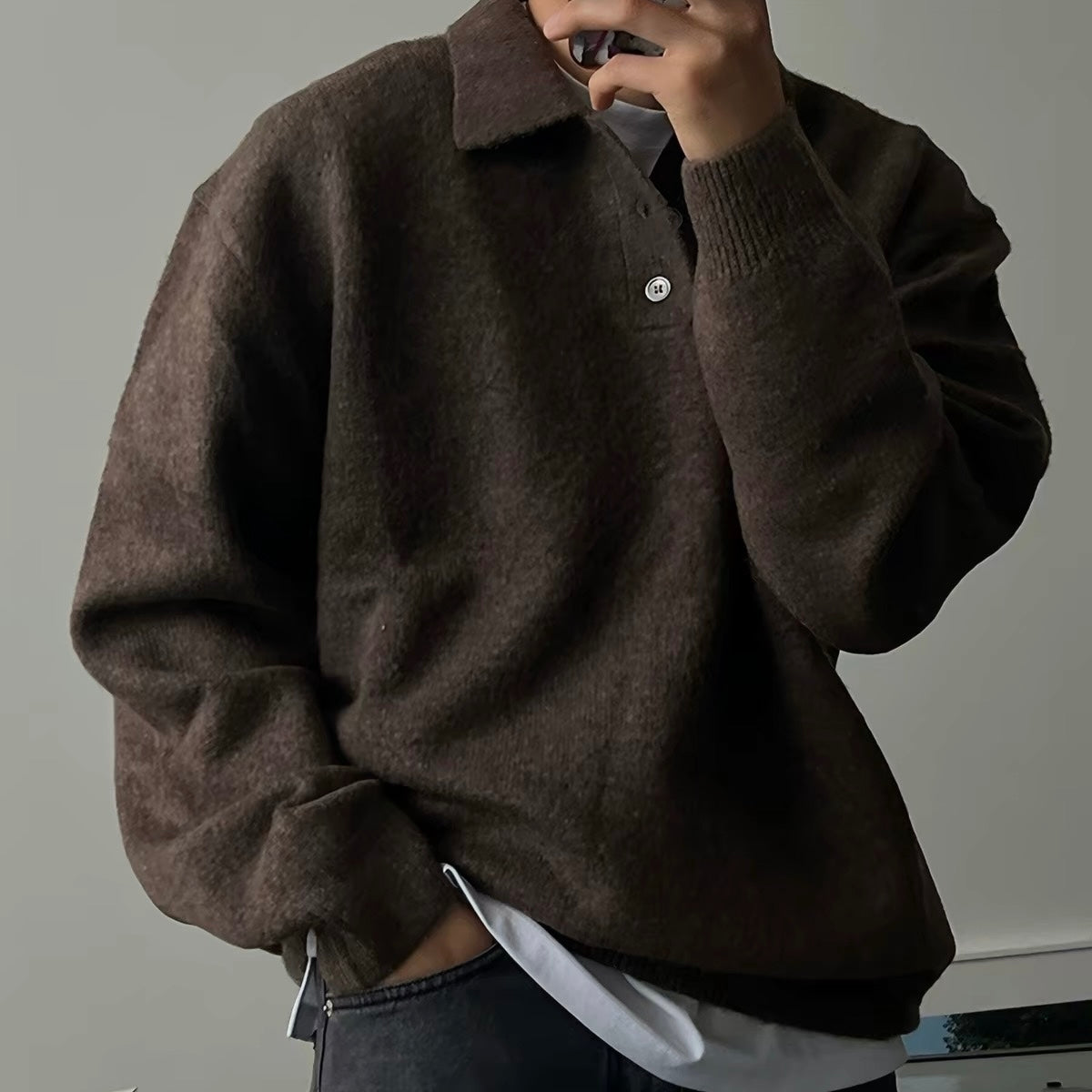 Soft Collar Knit Sweater