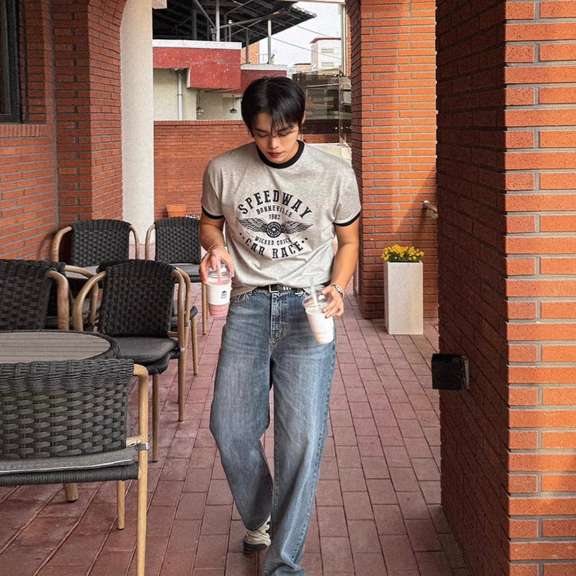 Retro Color-Block Commuter T-Shirt