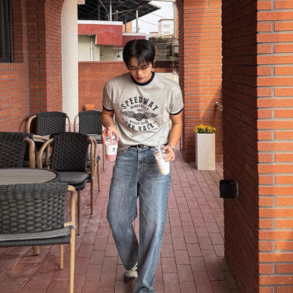 Retro Color-Block Commuter T-Shirt