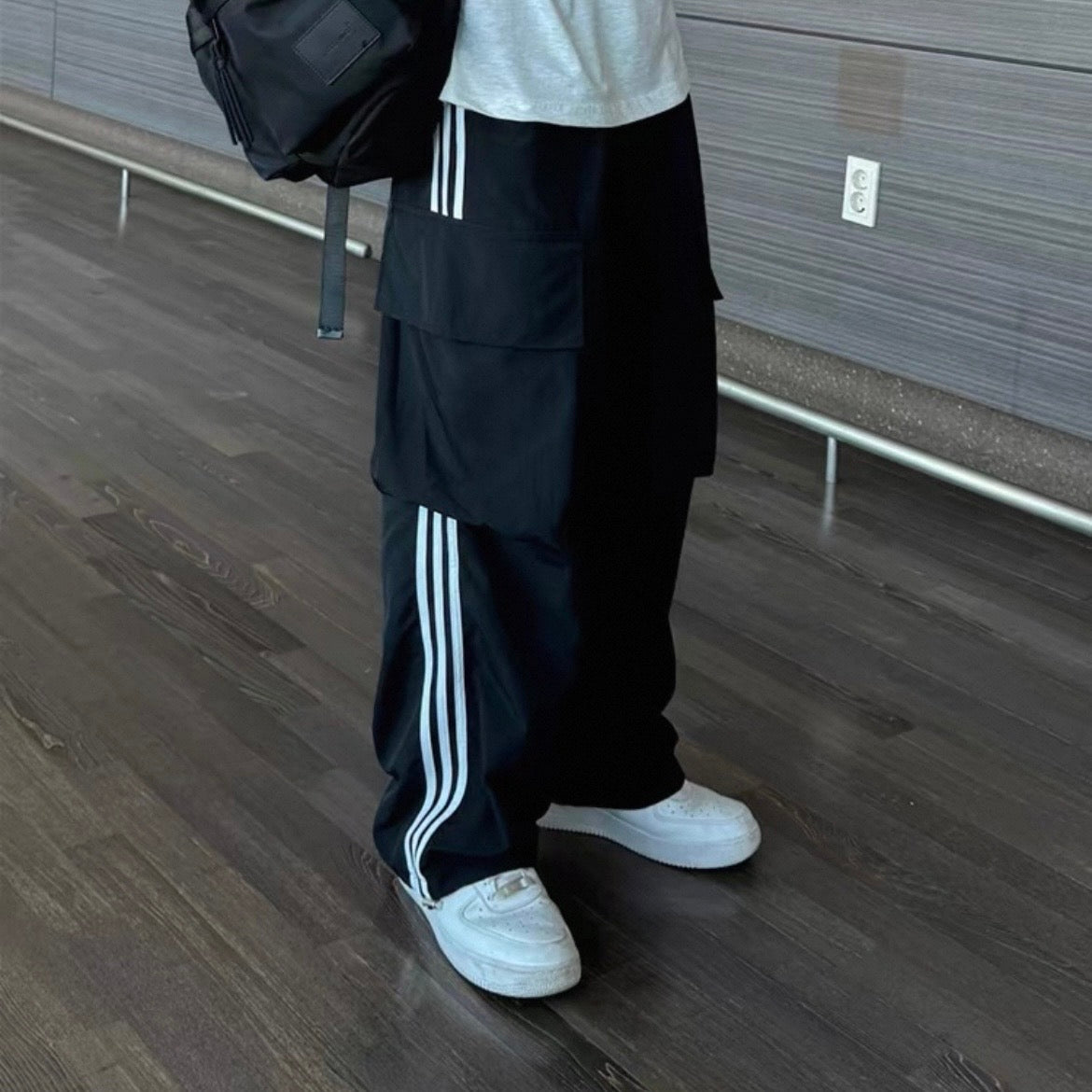 Striped Wide-Legged Casual Pants