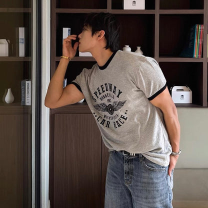 Retro Color-Block Commuter T-Shirt