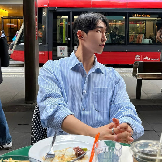 Blue Striped Casual Shirt