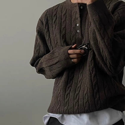 Cable Knit Henley Sweater