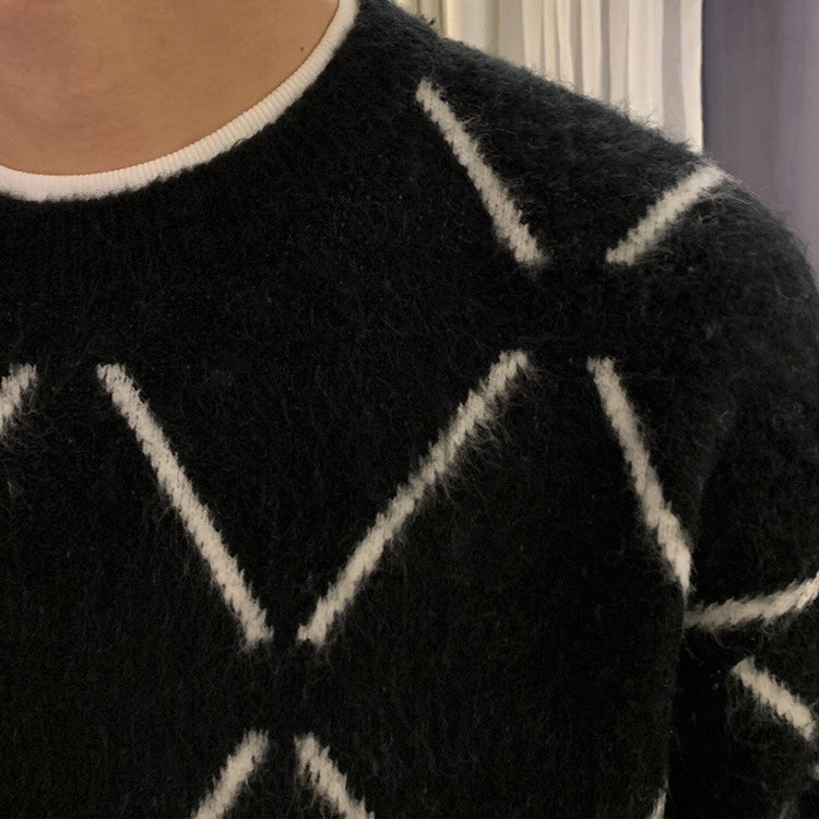 Trendy Mohair Knit Sweater