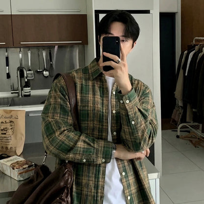 Retro Green Plaid Shirt