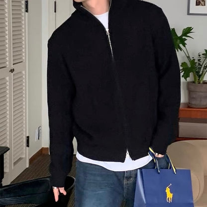 Ribbed Half Zip Knit