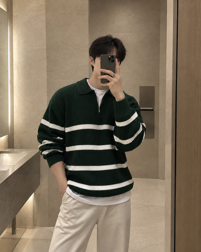 Half-zip knit sweater