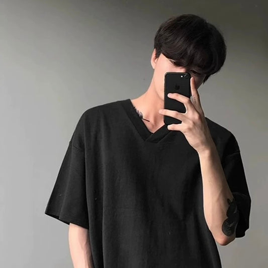 Retro V-Neck Short-Sleeve T-Shirt