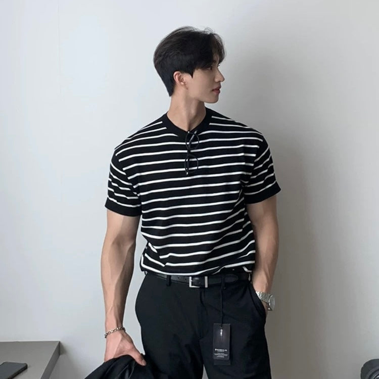 Loose Fit Black Striped Tee