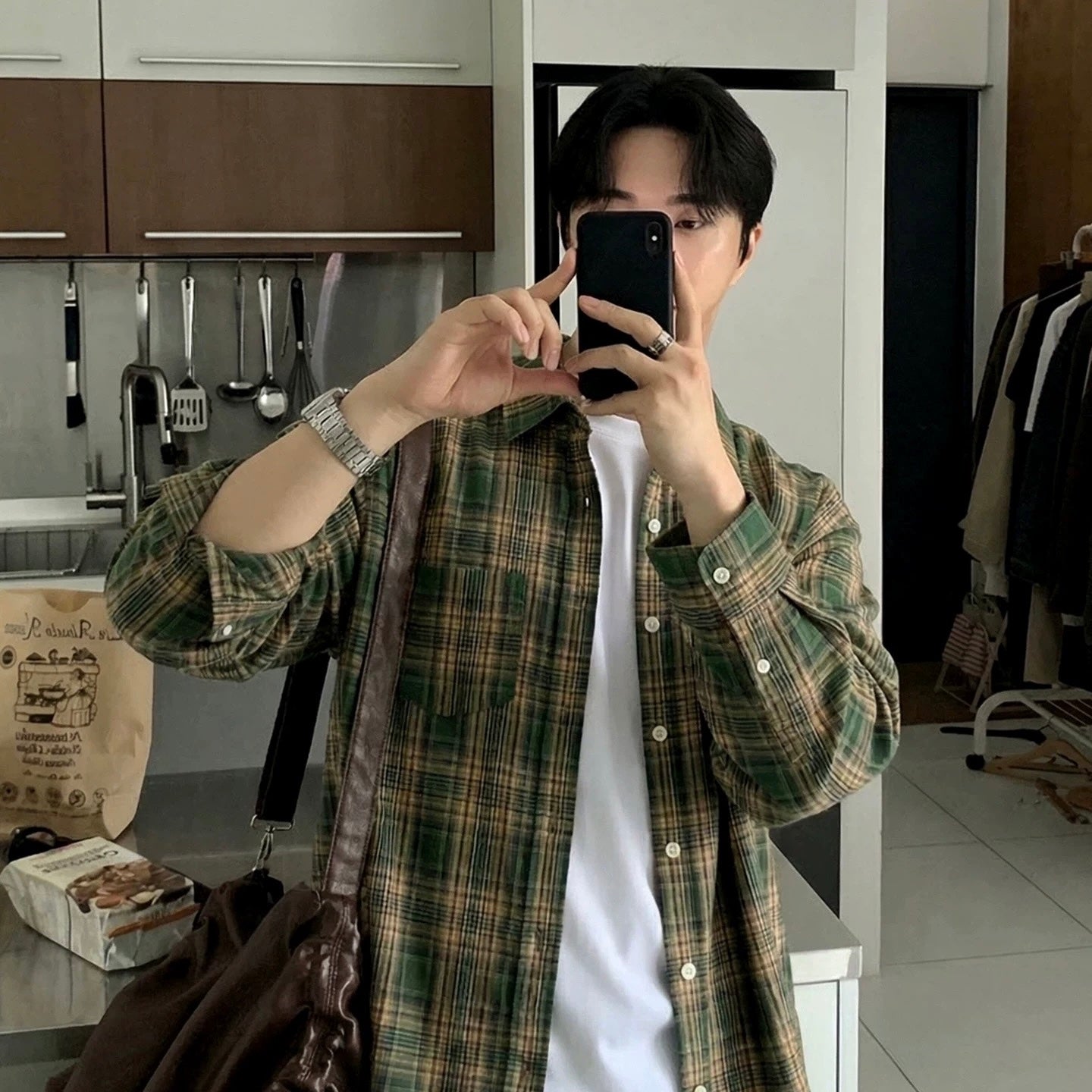 Retro Green Plaid Shirt