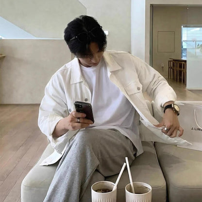 Casual White Denim Jacket