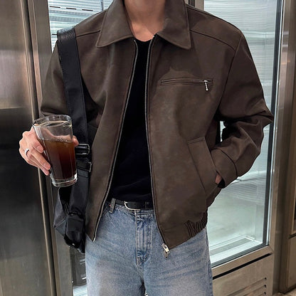American Retro Short Leather Jacket