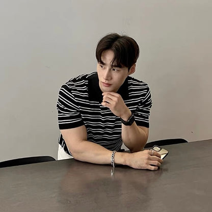 Casual Striped Polo Shirt