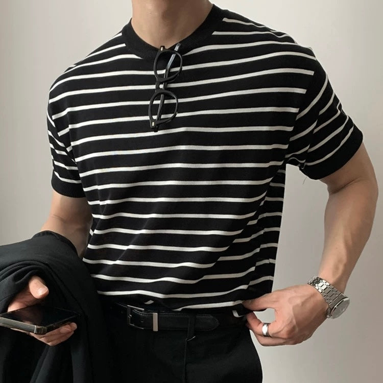 Loose Fit Black Striped Tee