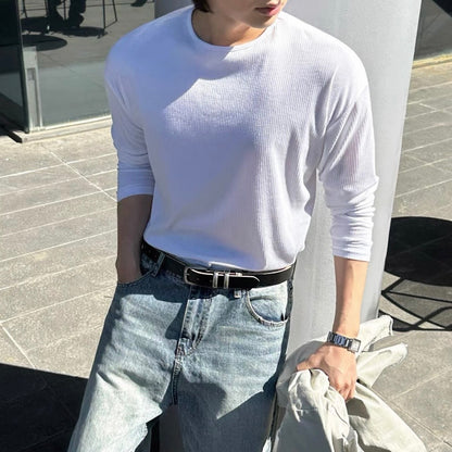 Minimal Ribbed Long Sleeve Tee